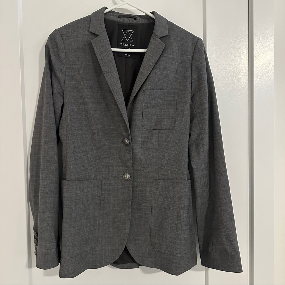 Aritzia Talula Charcoal Wool Blend Blazer Size 4 Women’s - Picture 1 of 8